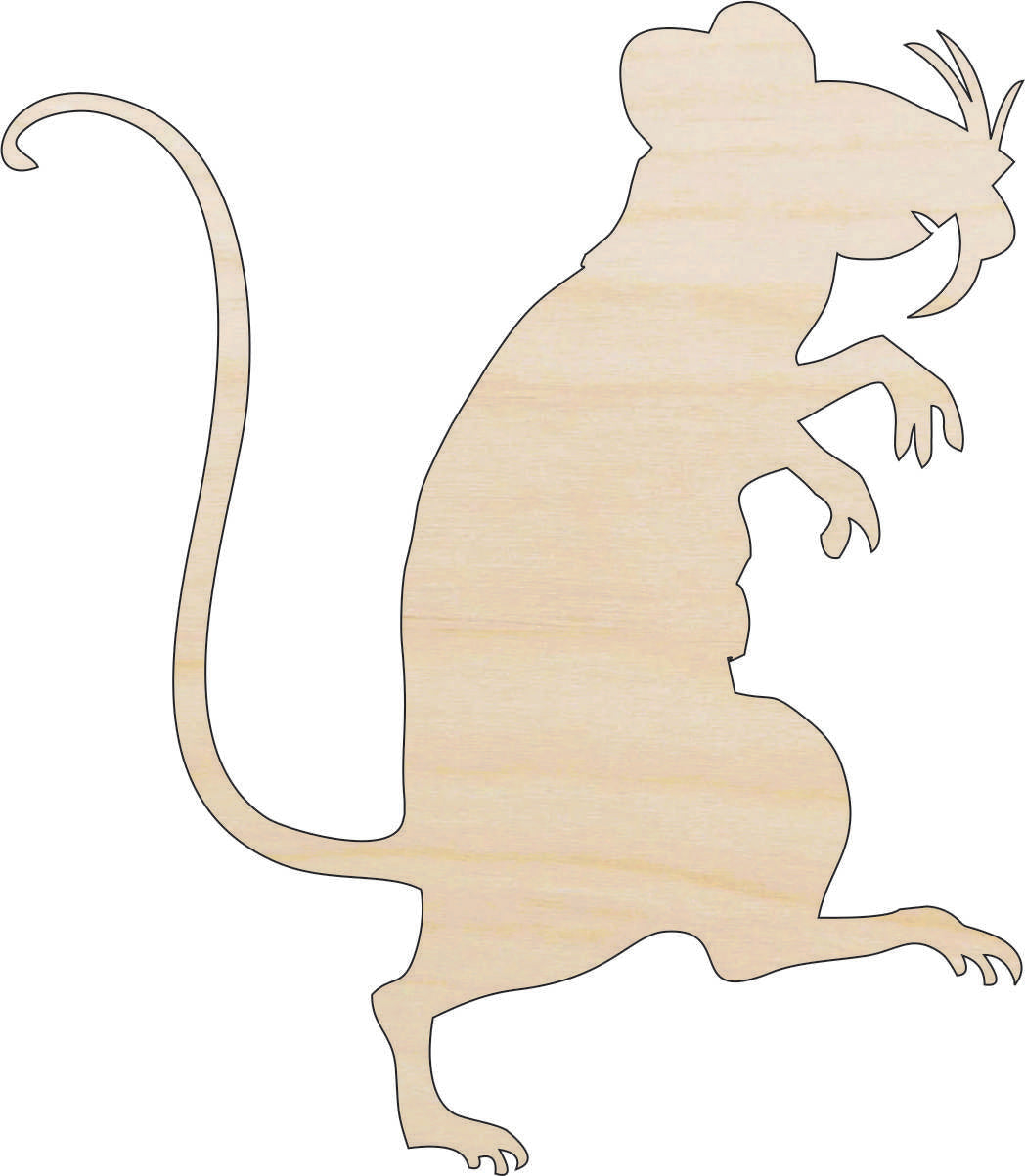 Mouse Rat - Laser Cut Out Unfinished Wood Craft Shape RDT12