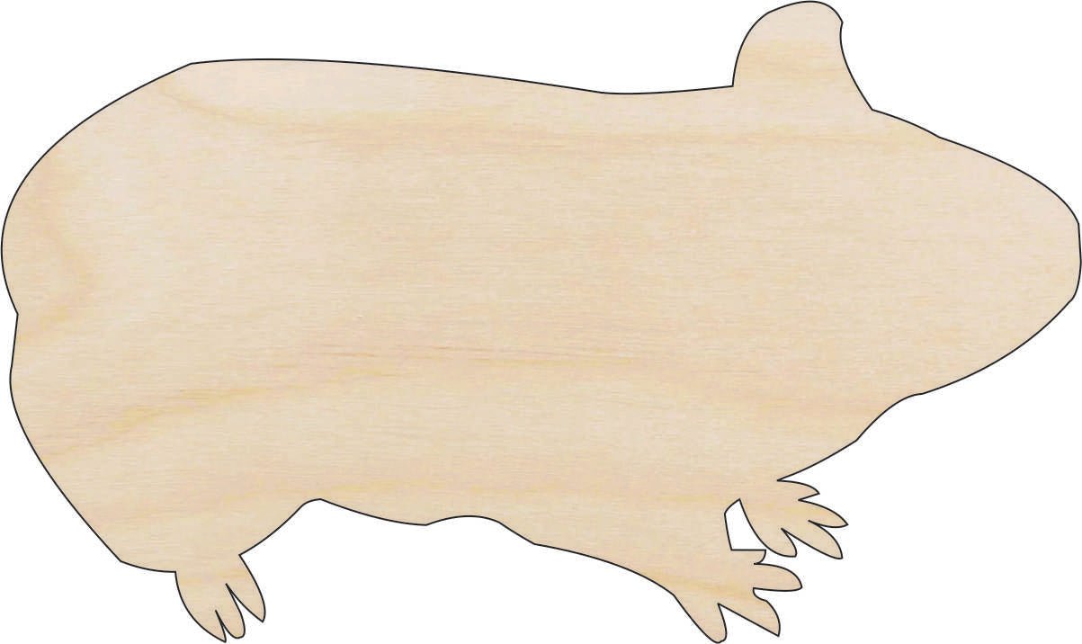 Guinea Pig Wood Craft Shape - Laser Cut Baltic Birch Unfinished DIY Wood Art Supplies RDT14 - The Wood Shape Store