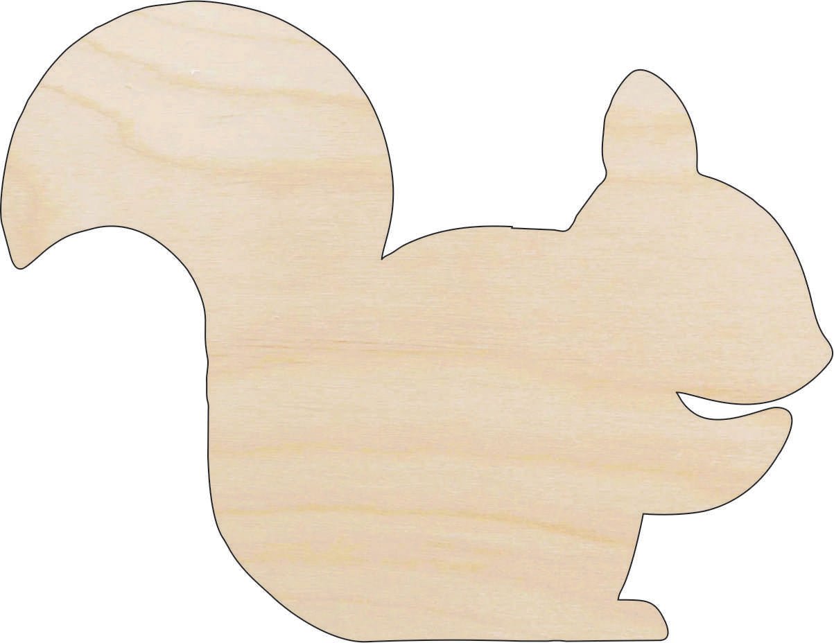 Squirrel Wood Craft Shape - Laser Cut Baltic Birch Unfinished DIY Wood Art Supplies RDT20 - The Wood Shape Store