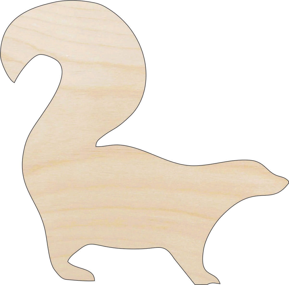 Skunk Wood Craft Shape - Laser Cut Baltic Birch Unfinished DIY Wood Art Supplies RDT21 - The Wood Shape Store