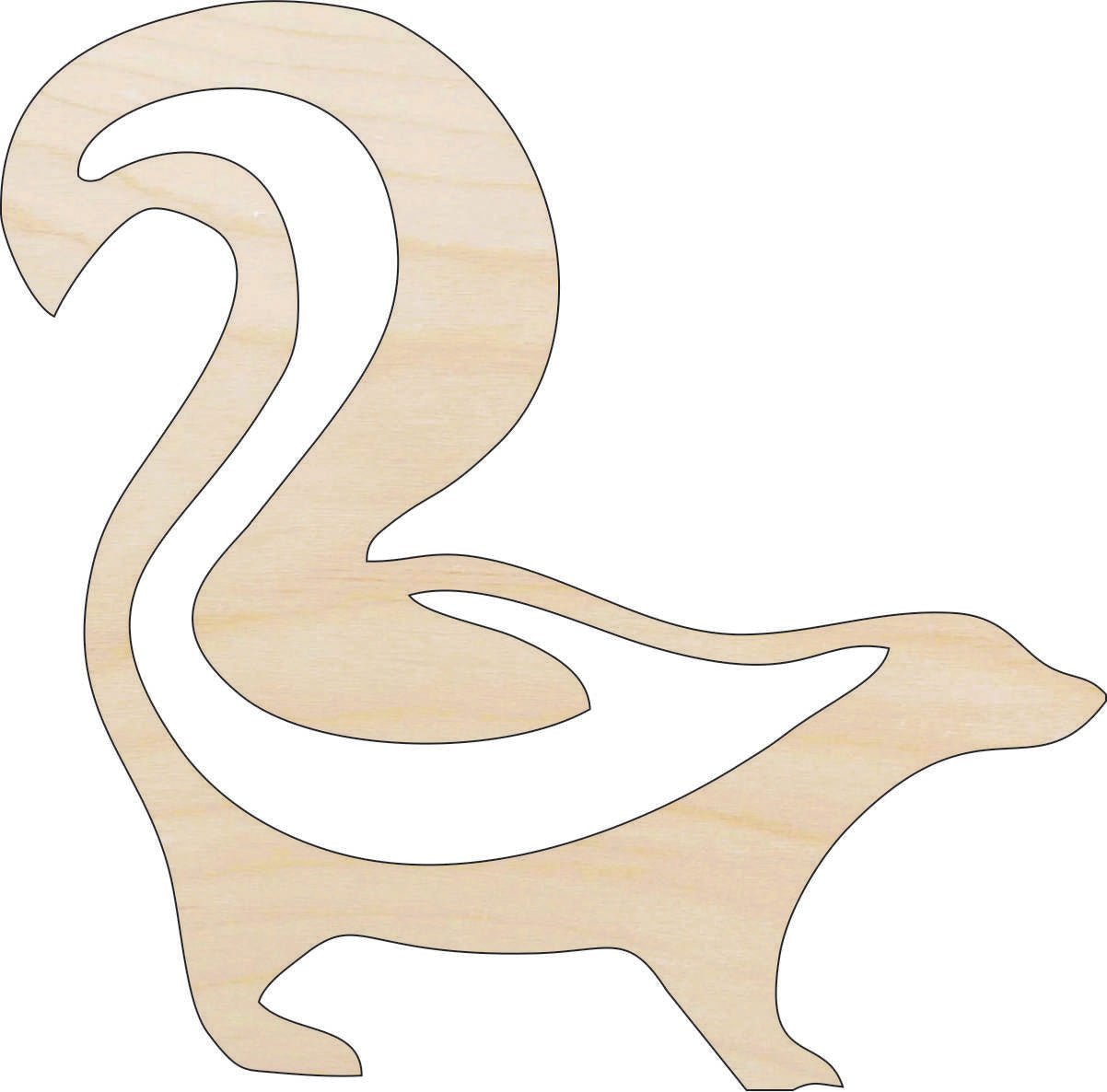 Skunk Wood Craft Shape - Laser Cut Baltic Birch Unfinished DIY Wood Art Supplies RDT25 - The Wood Shape Store