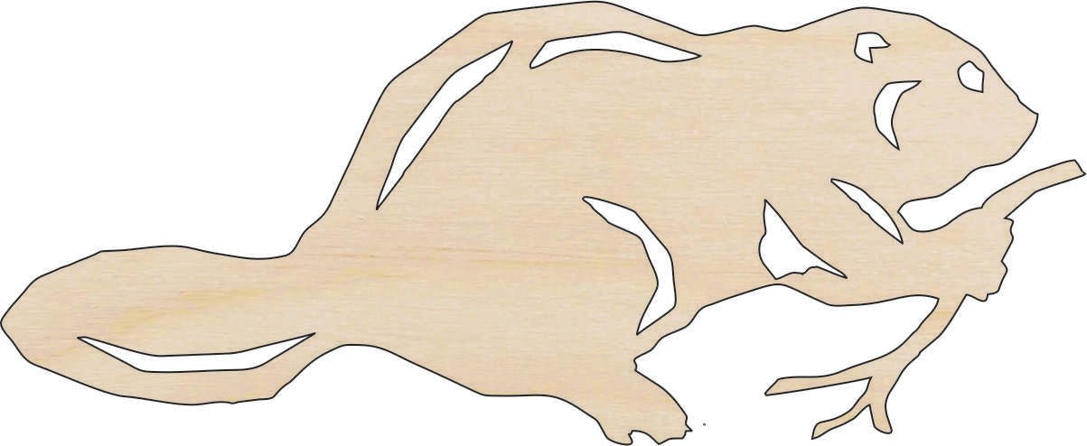 Beaver Wood Craft Shape - Laser Cut Baltic Birch Unfinished DIY Wood Art Supplies RDT28 - The Wood Shape Store