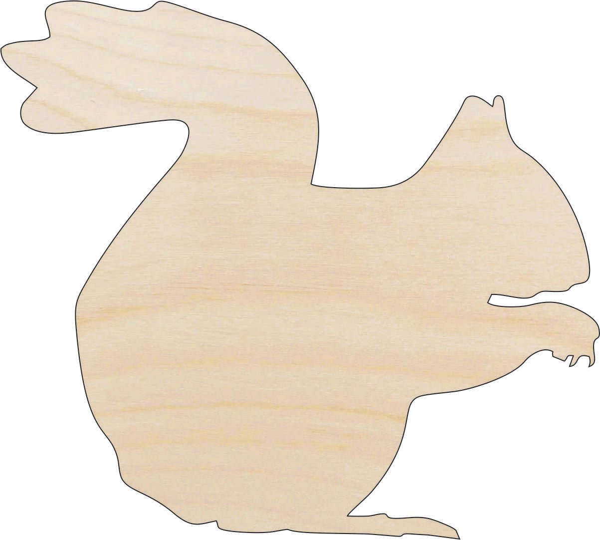 Squirrel Wood Craft Shape - Laser Cut Baltic Birch Unfinished DIY Wood Art Supplies RDT34 - The Wood Shape Store