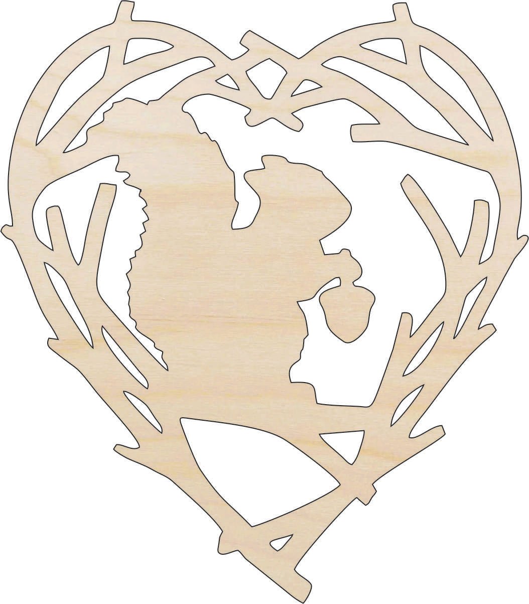 Squirrel Wood Craft Shape - Laser Cut Baltic Birch Unfinished DIY Wood Art Supplies RDT36 - The Wood Shape Store