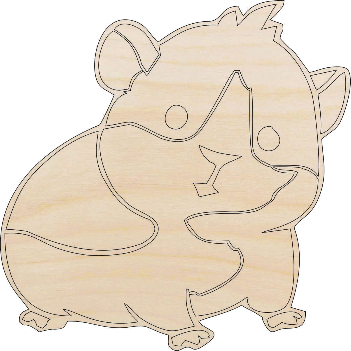 Gerbil Wood Craft Shape - Laser Cut Baltic Birch Unfinished DIY Wood Art Supplies RDT3 - The Wood Shape Store