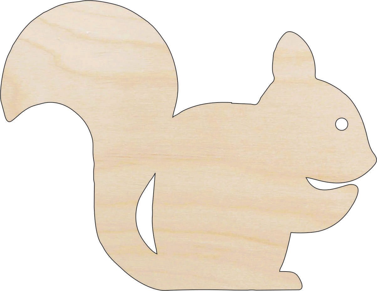 Squirrel Wood Craft Shape - Laser Cut Baltic Birch Unfinished DIY Wood Art Supplies RDT6 - The Wood Shape Store