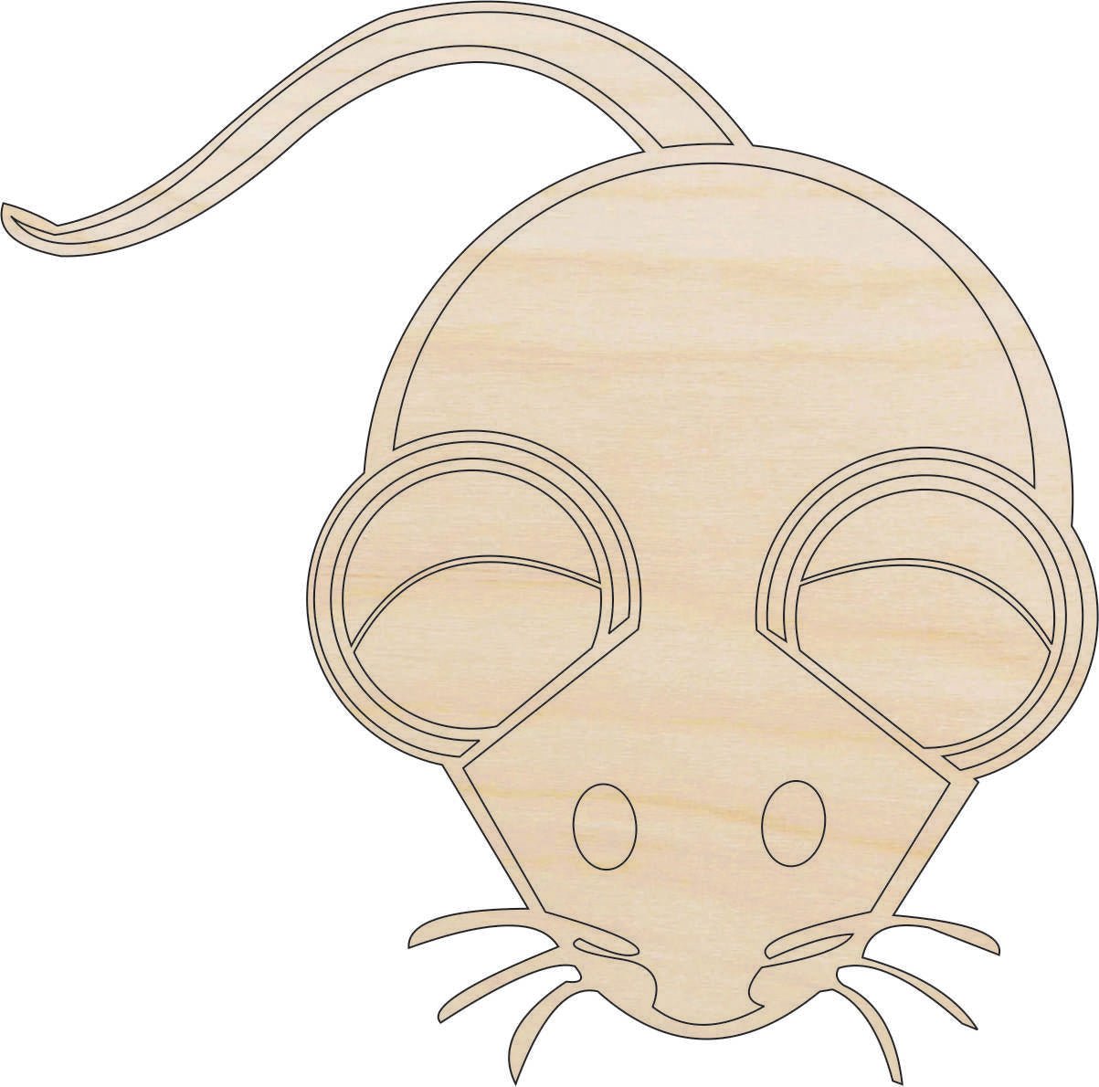 Mouse Rat Wood Craft Shape - Laser Cut Baltic Birch Unfinished DIY Wood Art Supplies RDT7 - The Wood Shape Store