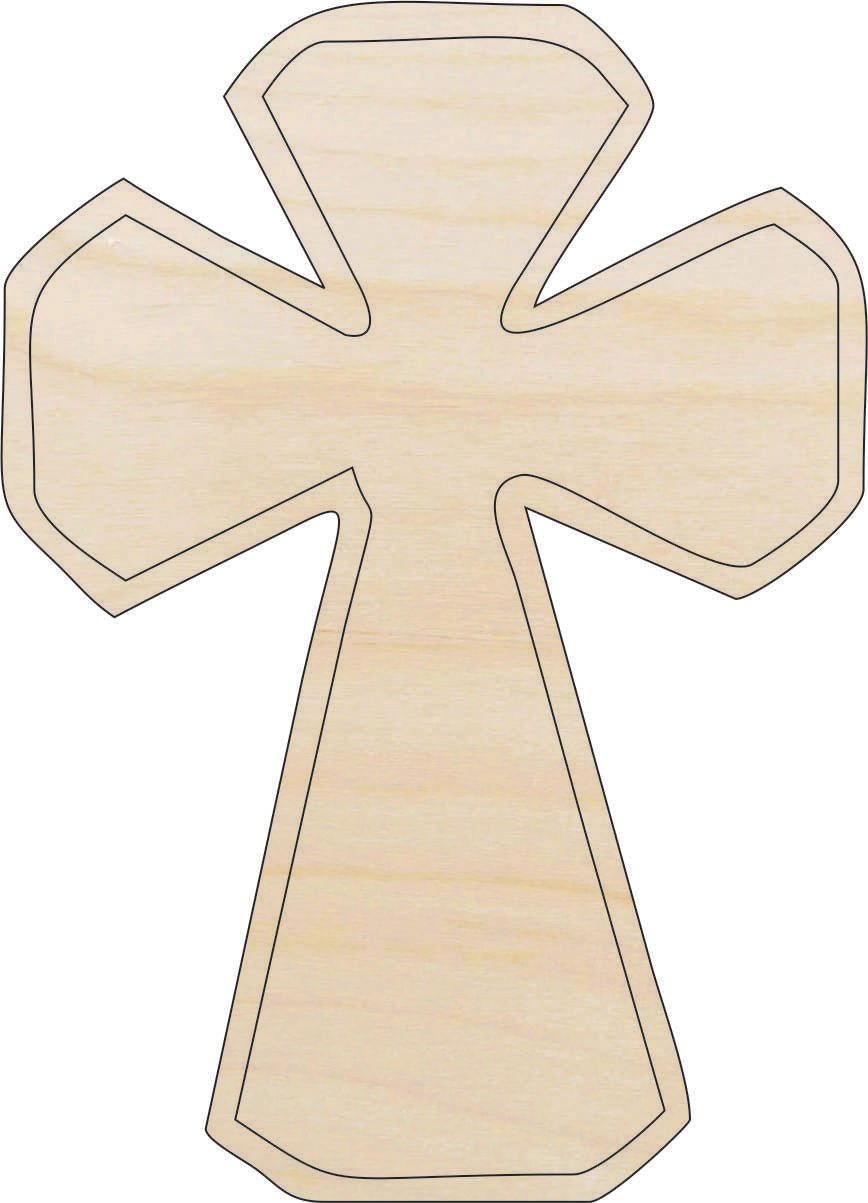 Cross Wood Craft Shape - Laser Cut Baltic Birch Unfinished DIY Wood Art Supplies REL12 - The Wood Shape Store