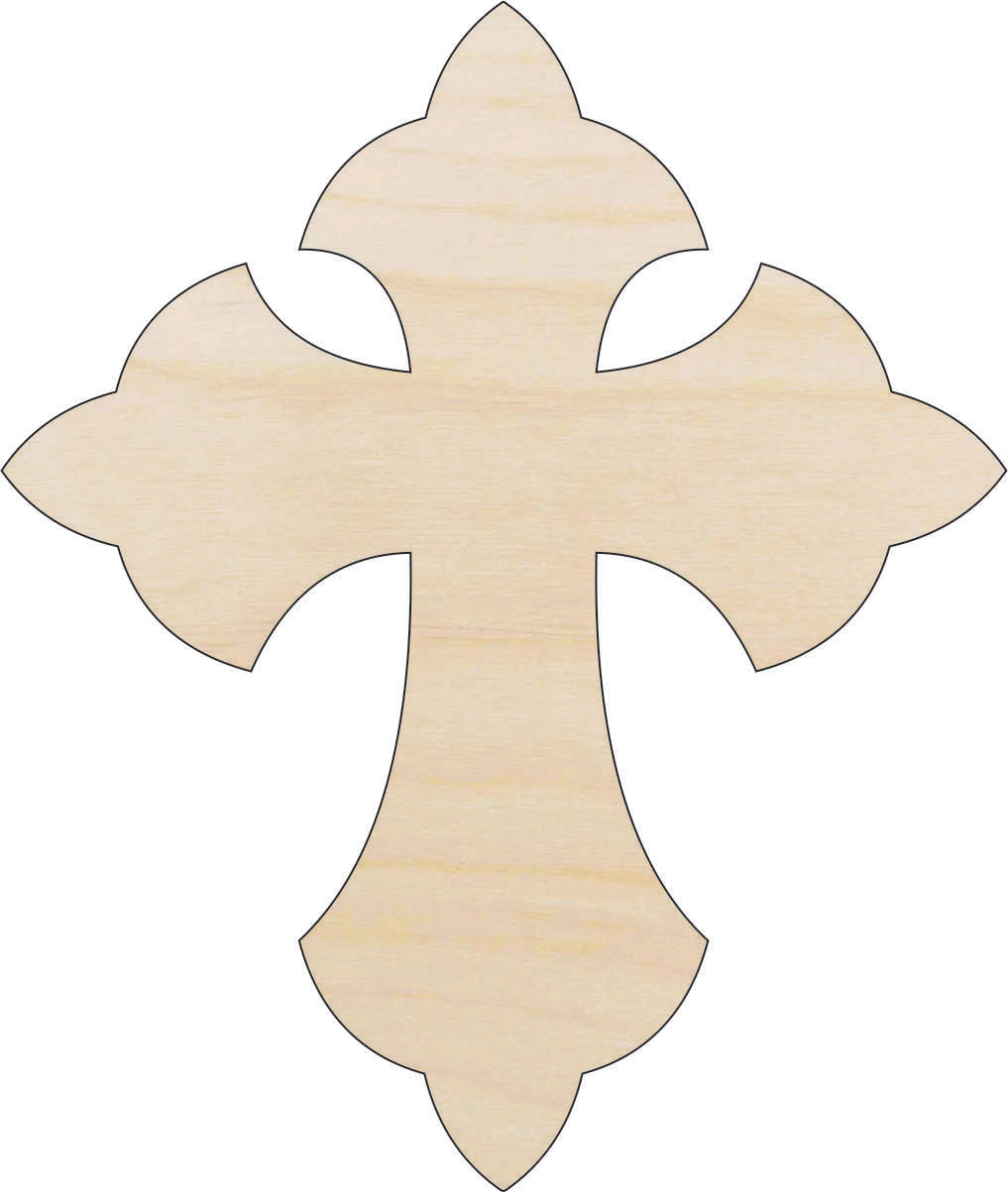 Cross - Laser Cut Out Unfinished Wood Craft Shape REL15 Cross - Laser Cut Out Unfinished Wood Craft Shape REL15