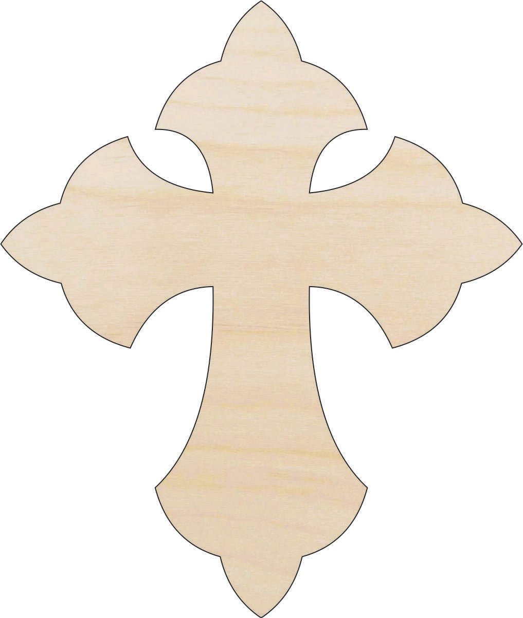Cross Wood Craft Shape - Laser Cut Baltic Birch Unfinished DIY Wood Art Supplies REL15 - The Wood Shape Store