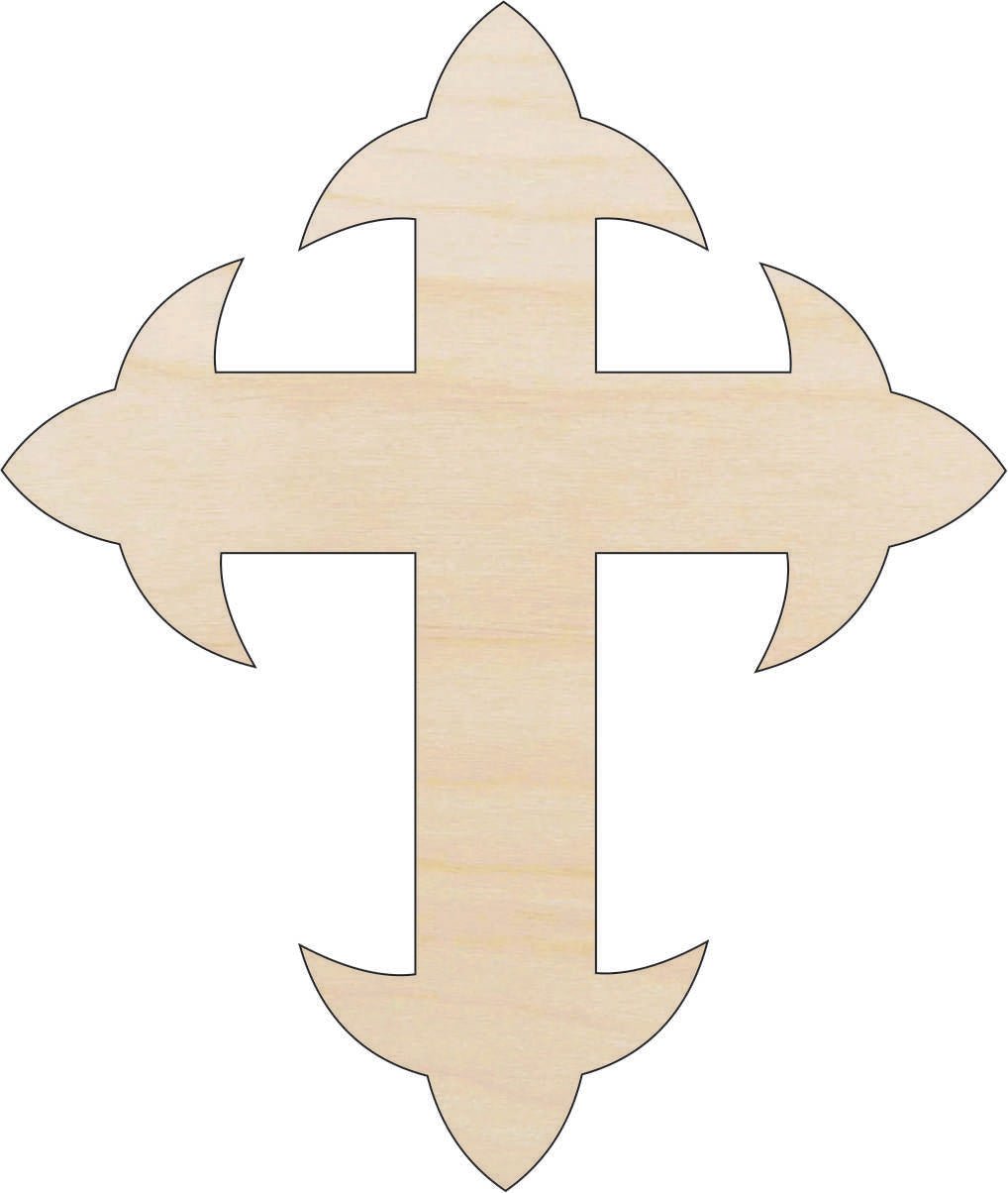 Cross Wood Craft Shape - Laser Cut Baltic Birch Unfinished DIY Wood Art Supplies REL16 - The Wood Shape Store