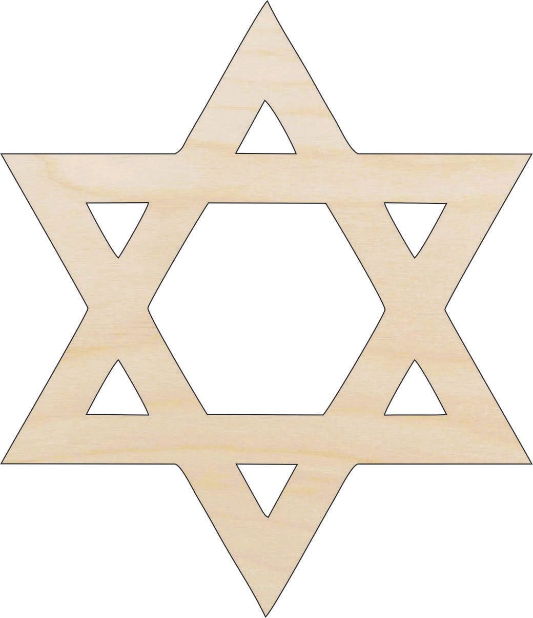 Star Wood Craft Shape - Laser Cut Baltic Birch Unfinished DIY Wood Art Supplies REL19 - The Wood Shape Store