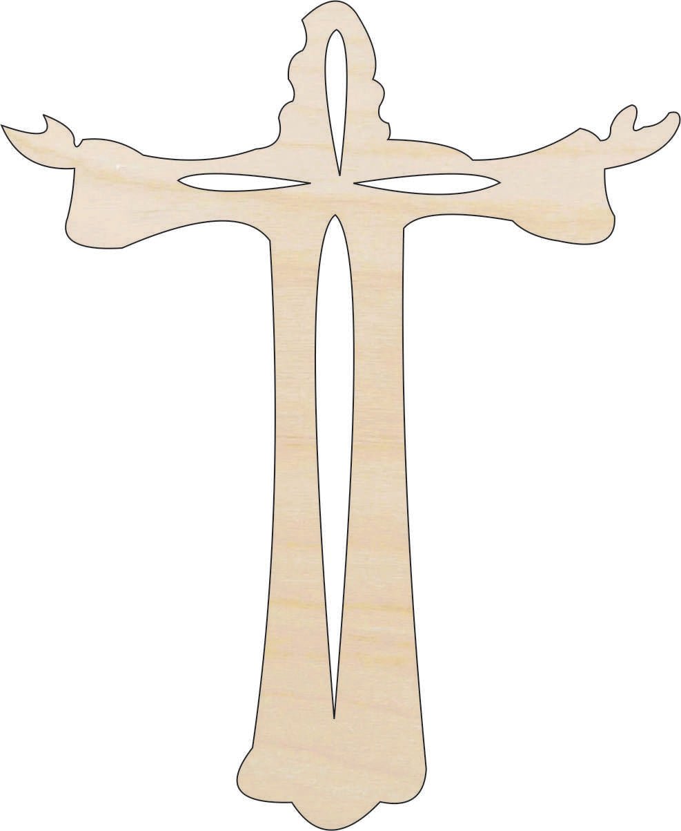 Cross Wood Craft Shape - Laser Cut Baltic Birch Unfinished DIY Wood Art Supplies REL21 - The Wood Shape Store