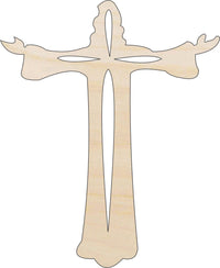 Cross Wood Craft Shape - Laser Cut Baltic Birch Unfinished DIY Wood Art Supplies REL21 - The Wood Shape Store