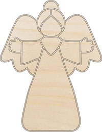 Angel Wood Craft Shape - Laser Cut Baltic Birch Unfinished DIY Wood Art Supplies REL23 - The Wood Shape Store