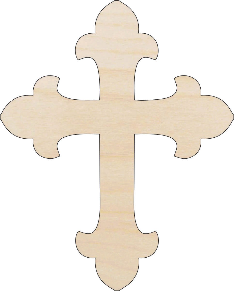 Cross Wood Craft Shape - Laser Cut Baltic Birch Unfinished DIY Wood Art Supplies REL28 - The Wood Shape Store