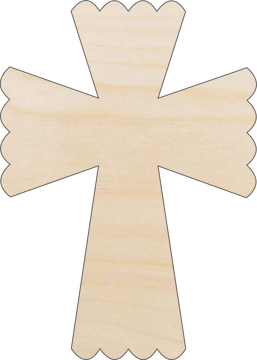 Cross Wood Craft Shape - Laser Cut Baltic Birch Unfinished DIY Wood Art Supplies REL2 - The Wood Shape Store