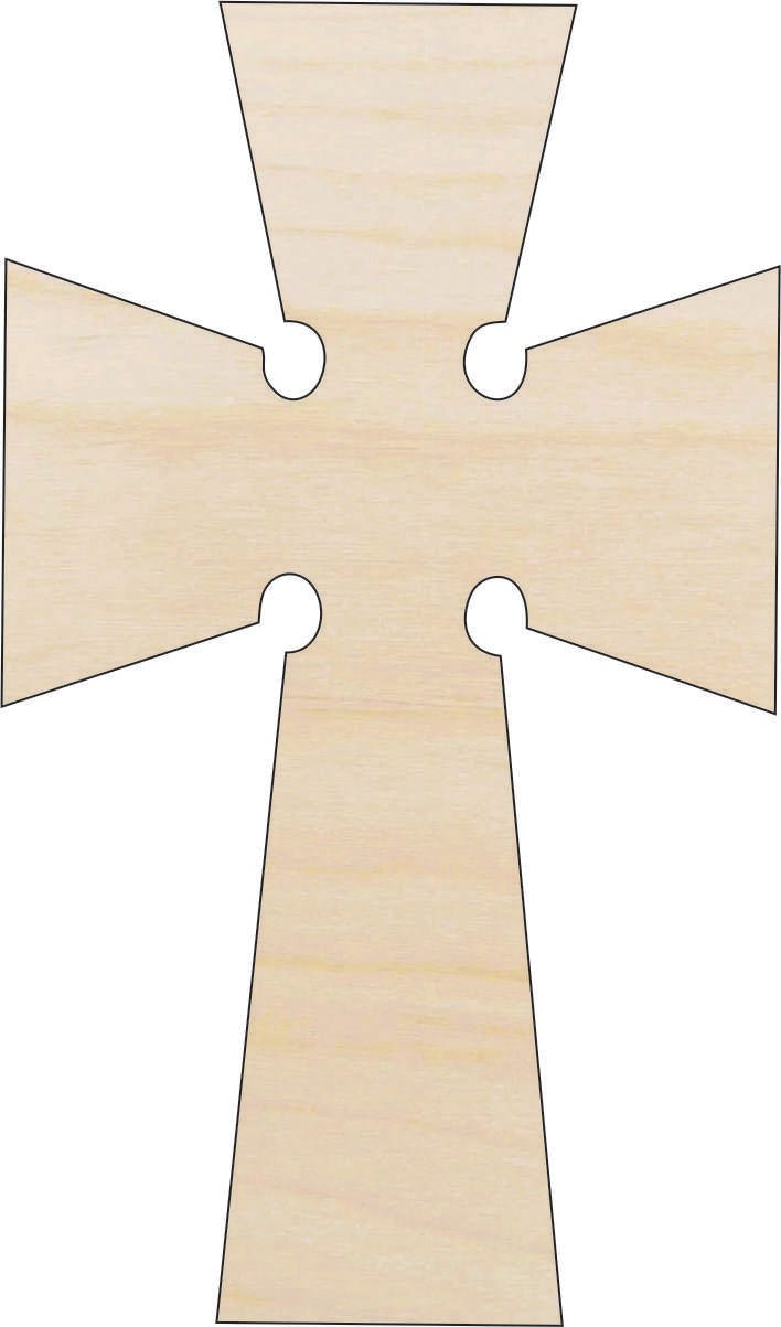 Cross Wood Craft Shape - Laser Cut Baltic Birch Unfinished DIY Wood Art Supplies REL30 - The Wood Shape Store