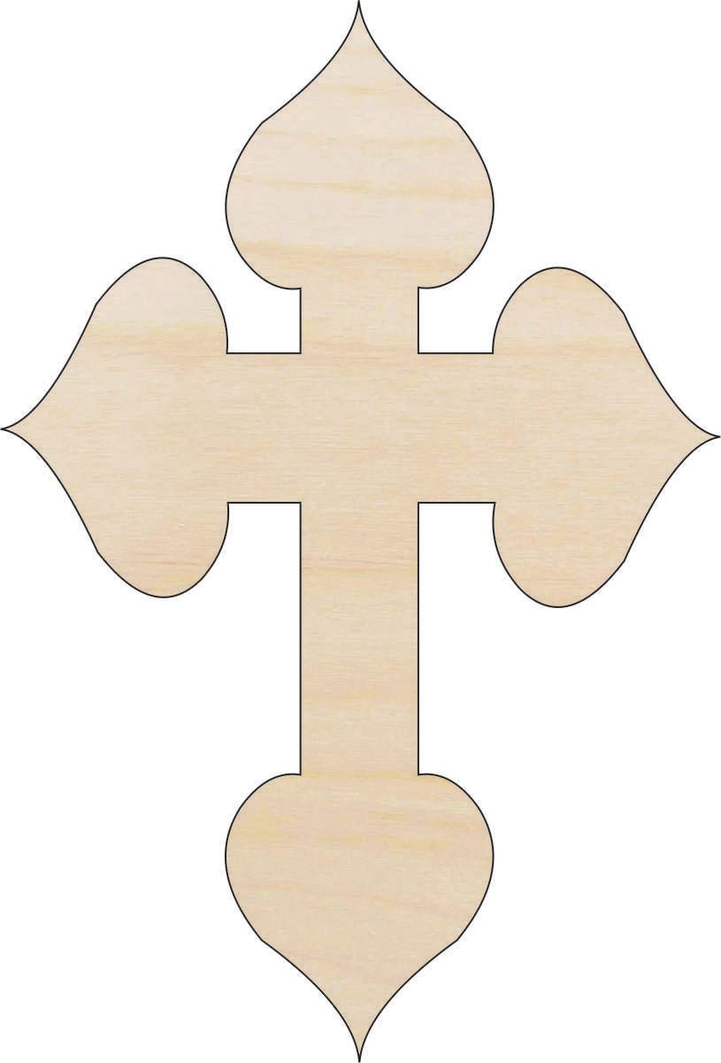 Cross Wood Craft Shape - Laser Cut Baltic Birch Unfinished DIY Wood Art Supplies REL32 - The Wood Shape Store