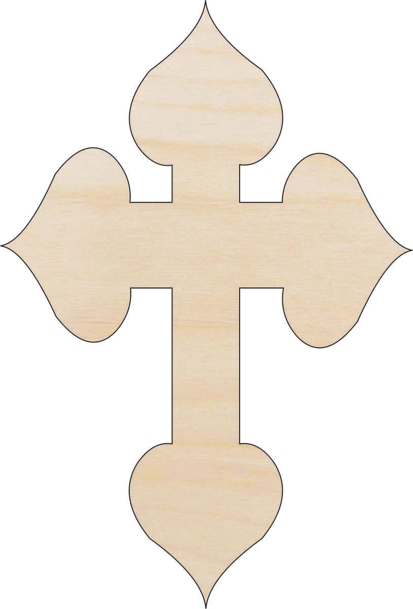 Cross - Laser Cut Out Unfinished Wood Craft Shape REL32 Cross - Laser Cut Out Unfinished Wood Craft Shape REL32