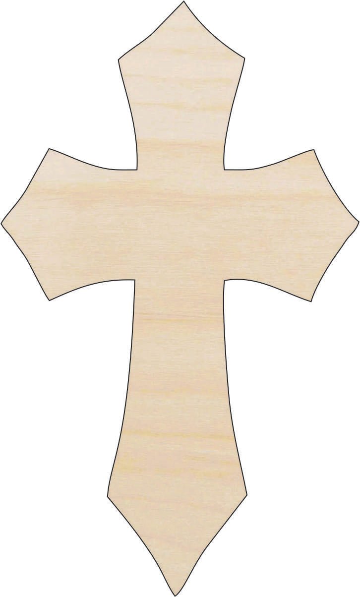 Cross Wood Craft Shape - Laser Cut Baltic Birch Unfinished DIY Wood Art Supplies REL33 - The Wood Shape Store