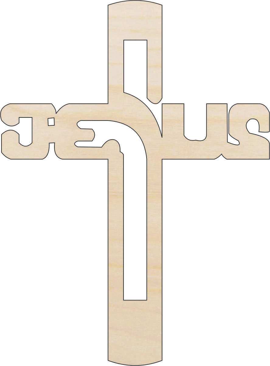 Cross - Laser Cut Out Unfinished Wood Craft Shape REL37 Cross - Laser Cut Out Unfinished Wood Craft Shape REL37