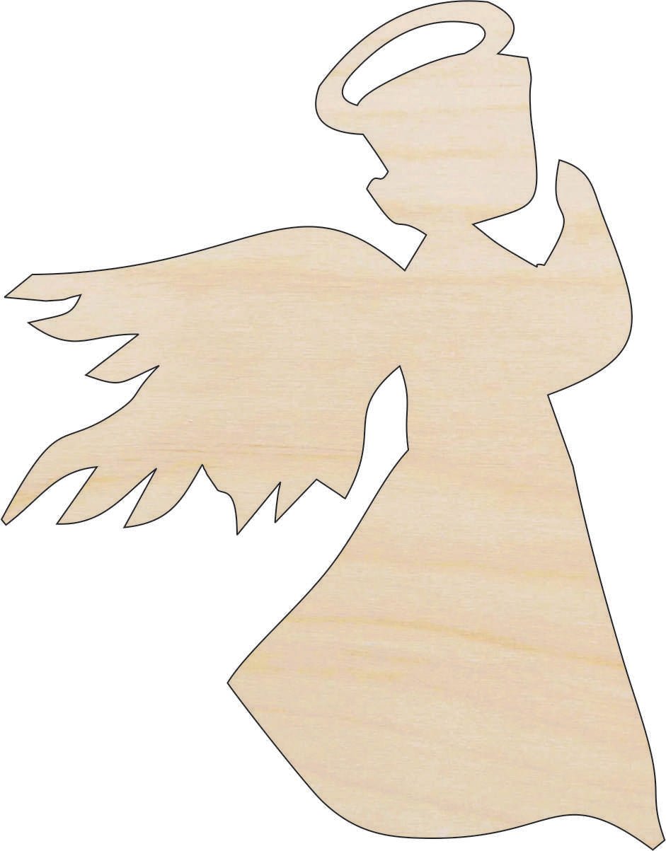 Angel Wood Craft Shape - Laser Cut Baltic Birch Unfinished DIY Wood Art Supplies REL38 - The Wood Shape Store