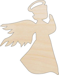Angel Wood Craft Shape - Laser Cut Baltic Birch Unfinished DIY Wood Art Supplies REL38 - The Wood Shape Store