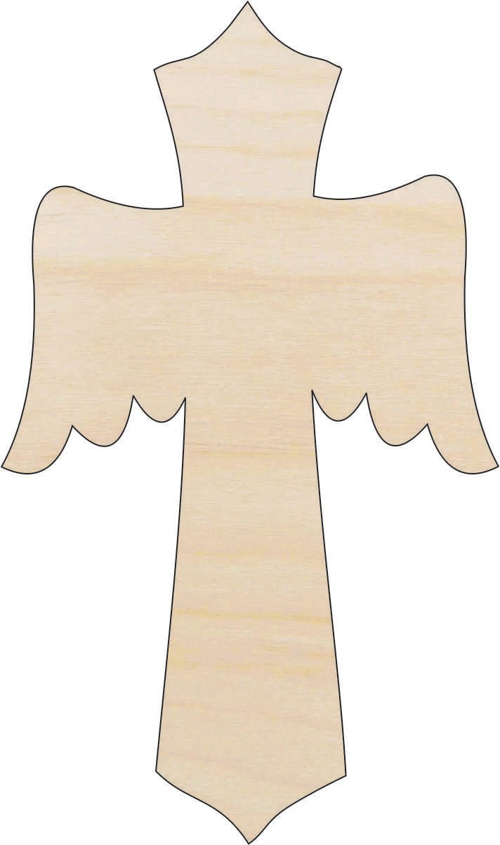 Cross Wood Craft Shape - Laser Cut Baltic Birch Unfinished DIY Wood Art Supplies REL3 - The Wood Shape Store