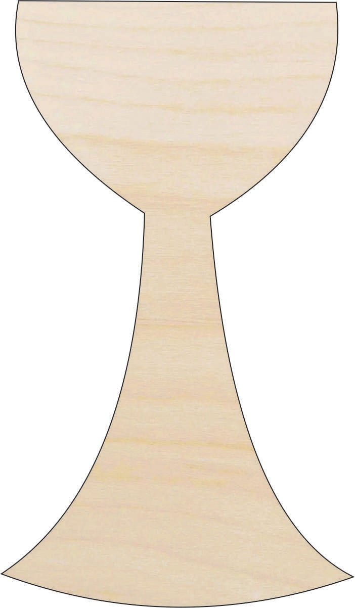 Chalice Wood Craft Shape - Laser Cut Baltic Birch Unfinished DIY Wood Art Supplies REL40 - The Wood Shape Store