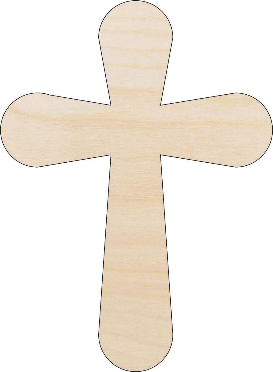 Cross Wood Craft Shape - Laser Cut Baltic Birch Unfinished DIY Wood Art Supplies REL46 - The Wood Shape Store