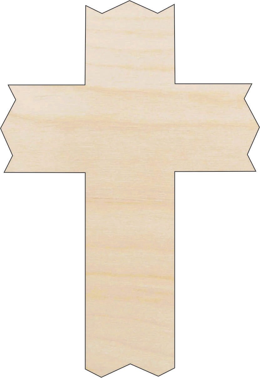 Cross Wood Craft Shape - Laser Cut Baltic Birch Unfinished DIY Wood Art Supplies REL48 - The Wood Shape Store