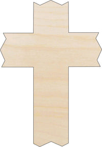 Cross Wood Craft Shape - Laser Cut Baltic Birch Unfinished DIY Wood Art Supplies REL48 - The Wood Shape Store