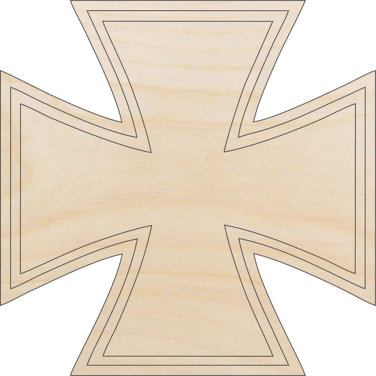 Cross Wood Craft Shape - Laser Cut Baltic Birch Unfinished DIY Wood Art Supplies REL4 - The Wood Shape Store