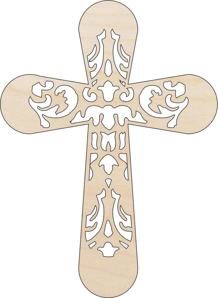 Cross - Laser Cut Out Unfinished Wood Craft Shape REL5