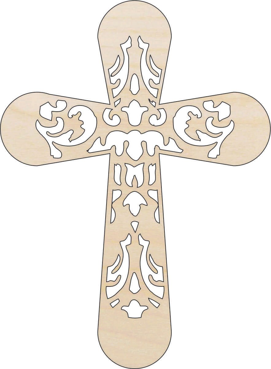 Cross Wood Craft Shape - Laser Cut Baltic Birch Unfinished DIY Wood Art Supplies REL5 - The Wood Shape Store