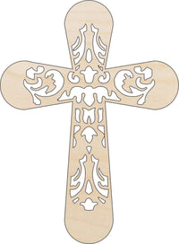 Cross Wood Craft Shape - Laser Cut Baltic Birch Unfinished DIY Wood Art Supplies REL5 - The Wood Shape Store