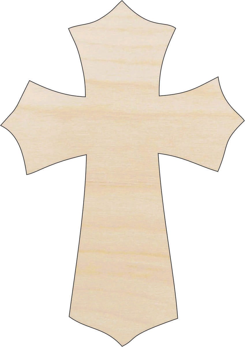 Cross Wood Craft Shape - Laser Cut Baltic Birch Unfinished DIY Wood Art Supplies REL60 - The Wood Shape Store