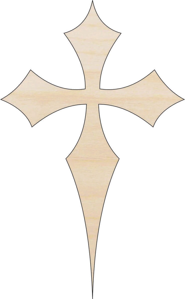 Cross Wood Craft Shape - Laser Cut Baltic Birch Unfinished DIY Wood Art Supplies REL62 - The Wood Shape Store