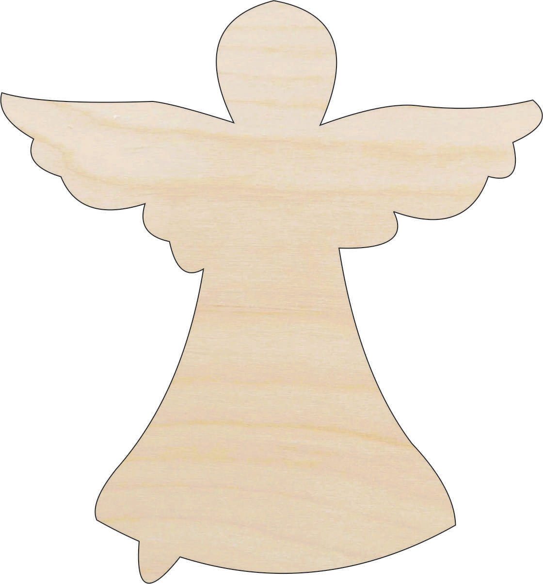 Angel Wood Craft Shape - Laser Cut Baltic Birch Unfinished DIY Wood Art Supplies REL63 - The Wood Shape Store