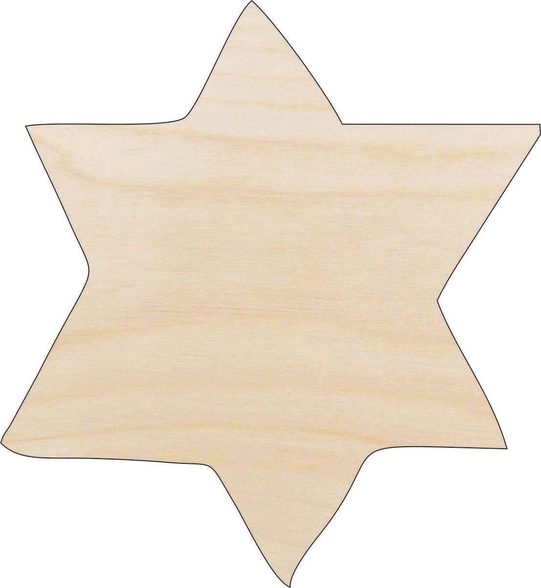 Star Wood Craft Shape - Laser Cut Baltic Birch Unfinished DIY Wood Art Supplies REL64 - The Wood Shape Store