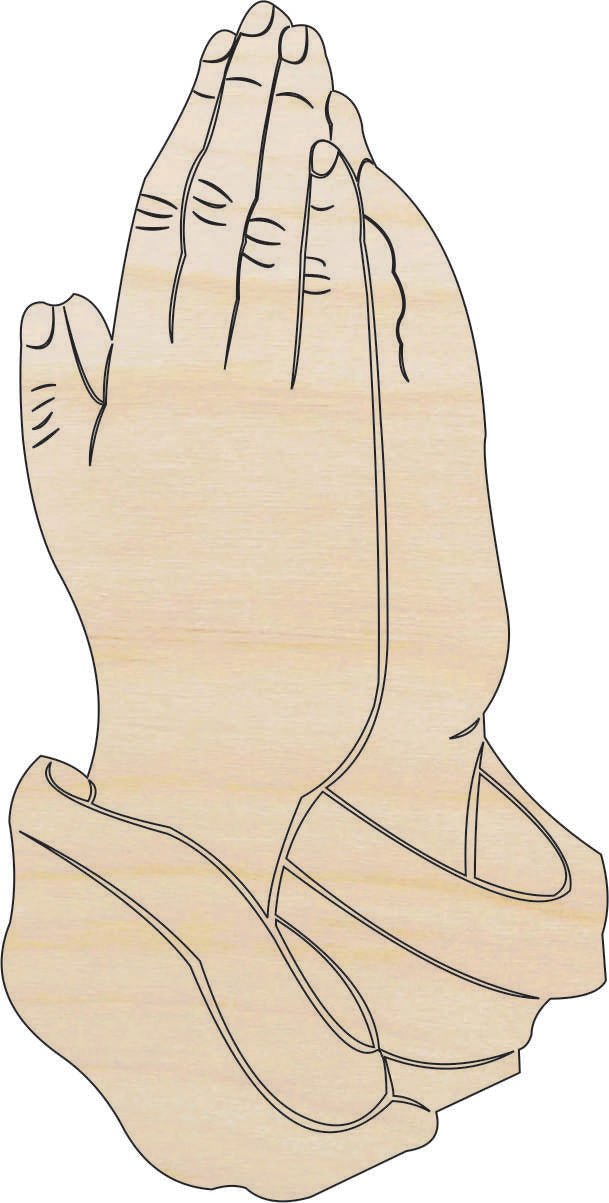 Praying Hands Wood Craft Shape - Laser Cut Baltic Birch Unfinished DIY Wood Art Supplies REL67 - The Wood Shape Store