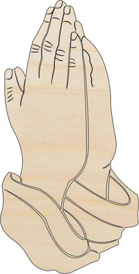 Praying Hands Wood Craft Shape - Laser Cut Baltic Birch Unfinished DIY Wood Art Supplies REL67 - The Wood Shape Store