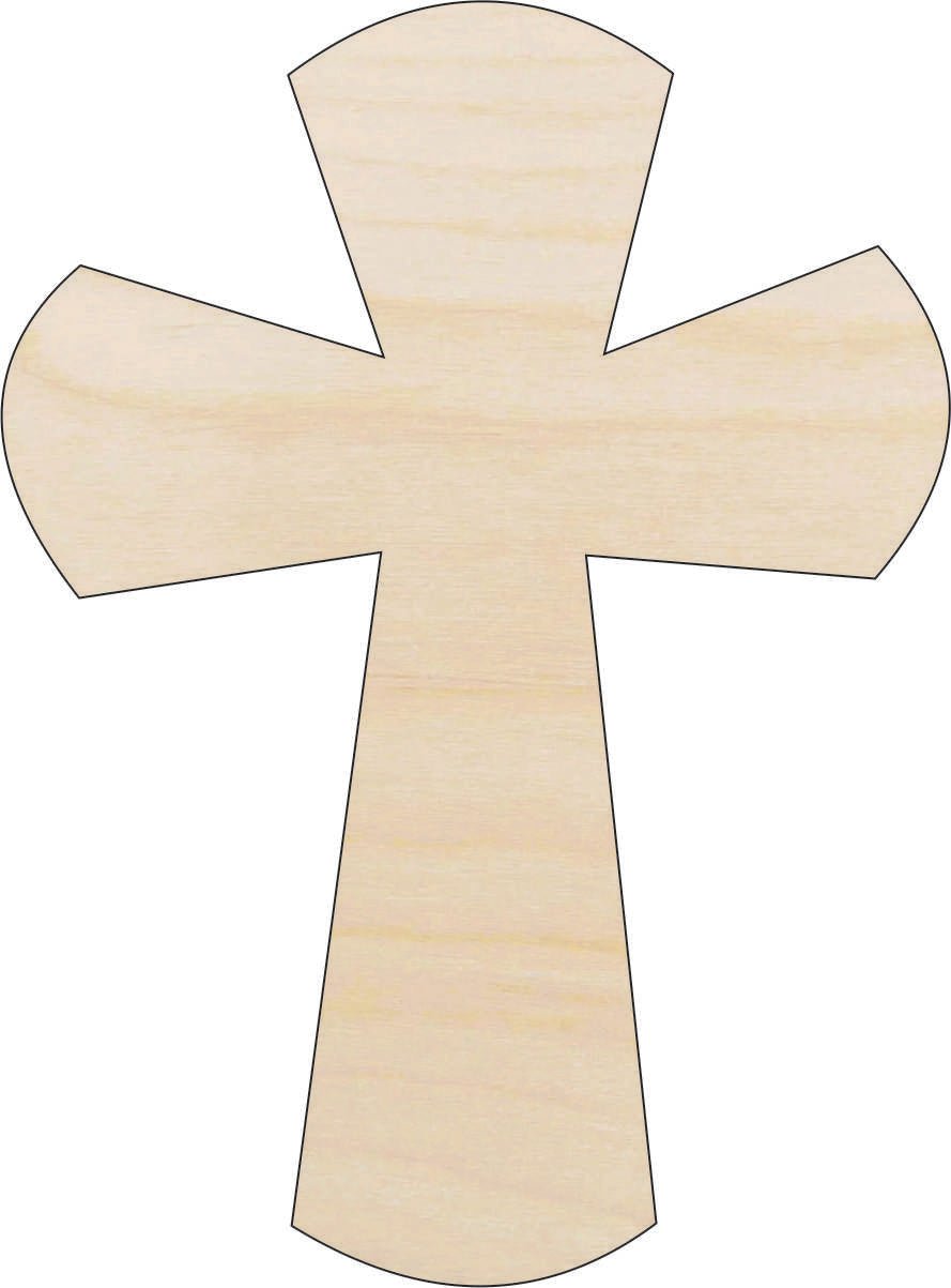 Cross Wood Craft Shape - Laser Cut Baltic Birch Unfinished DIY Wood Art Supplies REL68 - The Wood Shape Store
