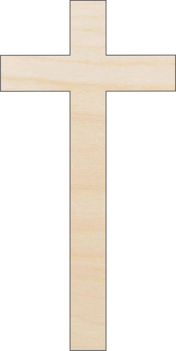 Cross Wood Craft Shape - Laser Cut Baltic Birch Unfinished DIY Wood Art Supplies REL70 - The Wood Shape Store