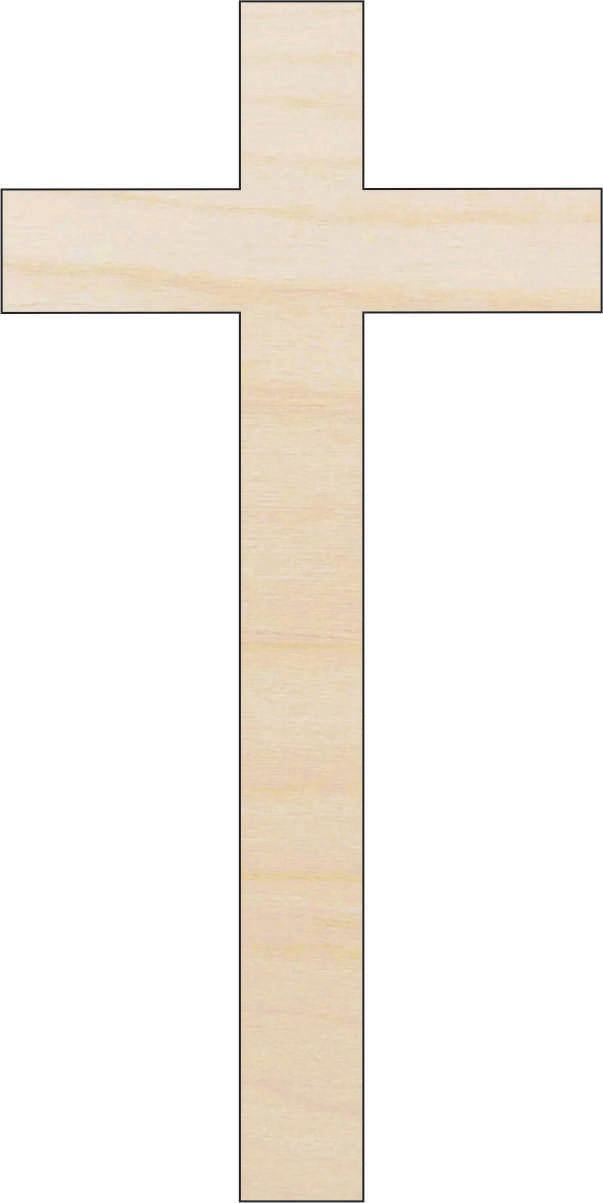 Cross - Laser Cut Out Unfinished Wood Craft Shape REL70
