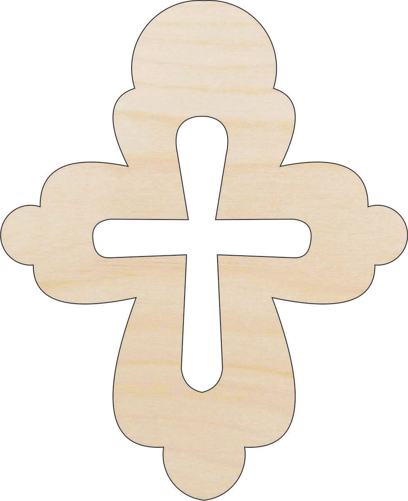 Cross - Laser Cut Out Unfinished Wood Craft Shape REL72