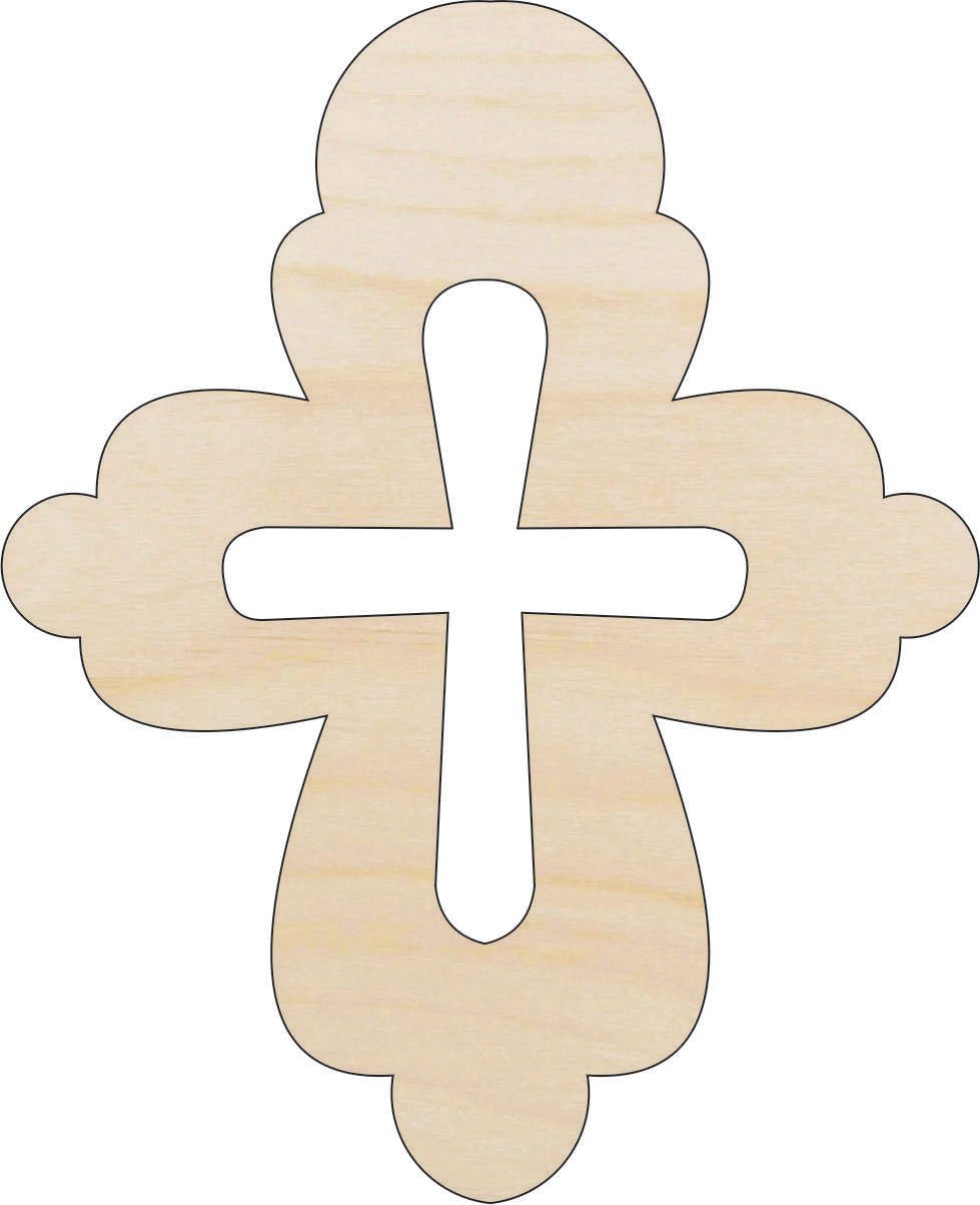 Cross Wood Craft Shape - Laser Cut Baltic Birch Unfinished DIY Wood Art Supplies REL72 - The Wood Shape Store