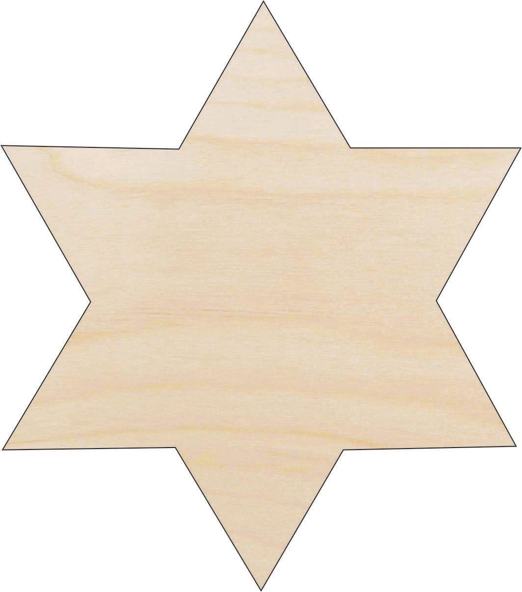 Star Wood Craft Shape - Laser Cut Baltic Birch Unfinished DIY Wood Art Supplies REL73 - The Wood Shape Store