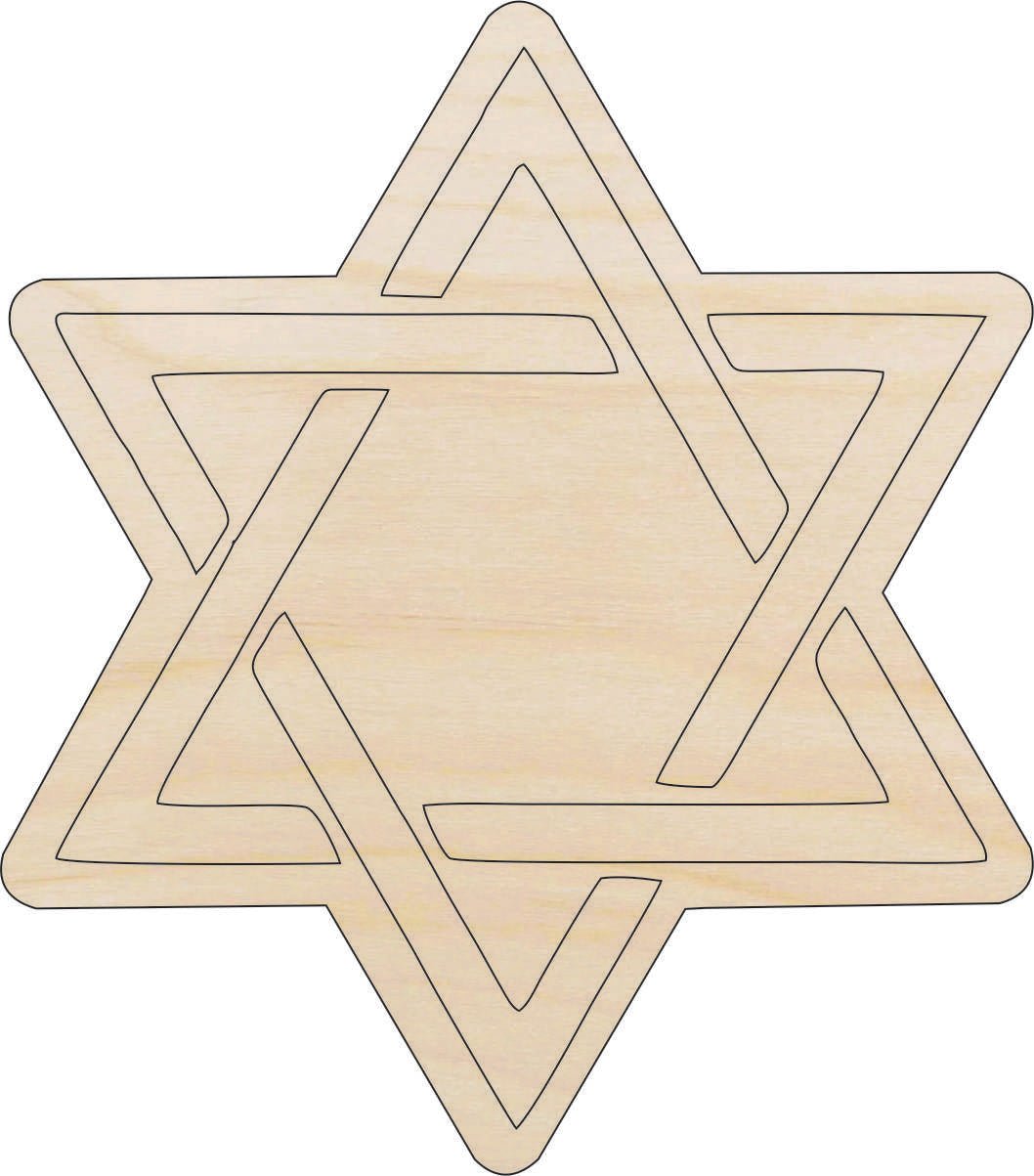 Star Wood Craft Shape - Laser Cut Baltic Birch Unfinished DIY Wood Art Supplies REL74 - The Wood Shape Store